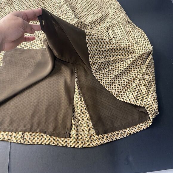 Nine West Brown Print Skirt 100% silk size 12 Women's Casual Workwear Zip - Picture 2 of 14